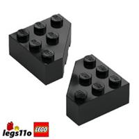 LEGO 30505 - Pack of 2x - NEW Wedge Brick 3x3 without corner - Black