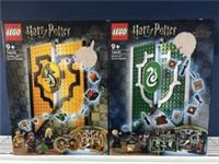 LEGO Harry Potter 76412 & 76410 Slytherin Hufflepuff House Banner Set BOX MARK