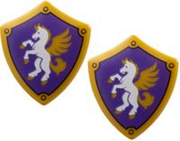Lego 2xQuadrilateral with Pegasus on Dark Purple Background Shield (4972pb03)NEW