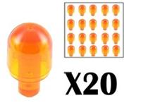 LEGO 20 x Trans Orange Light Bulb Cover with Internal Bar 58176 NEW