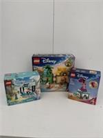 3x LEGO Disney Princess Sets 43234 Frozen, 43260 Moana 2 & 43259 Little mermaid