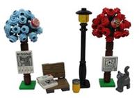 Lego Park scene accessories , Bench, Lamppost, Trees, Cat NEW!!!