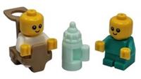 LEGO 2x Baby Infant Minifigures with 1x Carrier & 1x Bottle NEW!!!!!