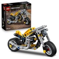 LEGO Technic Yellow Motorbike Toy - Vehicle Model Building Kit w/ 3-Piston Engin