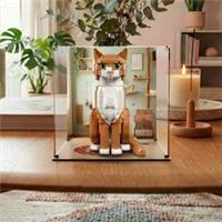 UNIQUEDISPLAY Display Case for LEGO 21376 Orange Cat