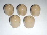 Lego Dark Tan Brick, Round 2x2x1 Dome Top 5 pieces NEW!