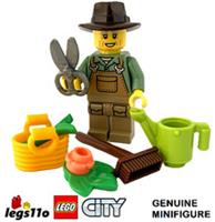 LEGO CITY Gardener NEW minifigure with Gardening Tools & Accessories