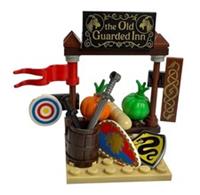 Castle, Knights Market Stall with Accessories made using genuine new Lego!