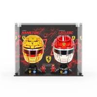 UNIQUEDISPLAY Display Case for LEGO Scuderia Ferrari F1 Hamilton Leclerc Helmets