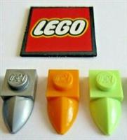 LEGO Plate 1x1 with Tooth (Pack of 8) - Design 49668, 49673