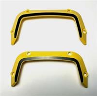 LEGO Technic Mudguard 15 x 2 x 7 PACK OF 2 Yellow, Black Stripe Pattern 46882pb0