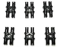 Lego 6x Technic Pin Double With Axle Hole 32138 Black NEW
