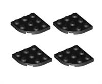 LEGO 4x Plate, Round Corner 3 x 3 Black 30357 NEW