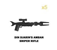 ?DIN DJARINS AMBAN SNIPER RIFLE 5 PACK FOR STAR WARS MINIFIGS NEW