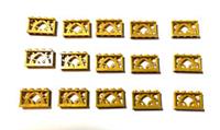 Lego 15x Fence 1 x 4 x 2 Ornamental with 4 Studs, Pearl Gold 19121 NEW FREE P&P