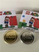Lego Super Mario Set Of Promo Coins , Gold + Silver Rare
