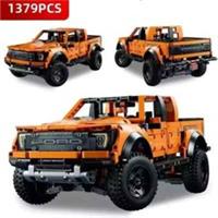 1379Pcs Technical Ford Raptor F150 Pickup Truck Sports Car Building Blocks Kid