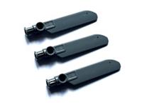 Lego 3x Technic Rotor Blade Small with Axle & Pin Connector End 99012 Drk Blu Gr