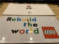 LEGO Vip. Re Build The World Logo Tin Sign Plaque Rare