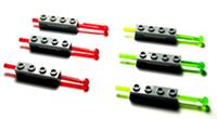 LEGO 6x Projectile Launcher 1x4 Spring Shooter Grey, 3 Red & 3 Green Missiles