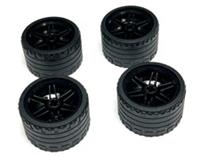 LEGO Technic Wheels x4 Black 30.4mm D. x 20mm 56145 & Tyre 37 x 22 ZR 55978 NEW