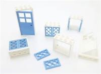LEGO WINDOWS AND DOORS SET --16 Piece Set in BLUE AND WHITE - Brand New
