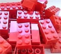 LEGO BRICKS 100 x RED 2x4 Pin - From Brand New Sets Sent in a Clear Sealed Bag