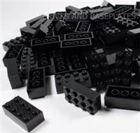LEGO BRICKS 200 x BLACK 2x4 Pin - From Brand New Sets Sent in a Clear Sealed Bag
