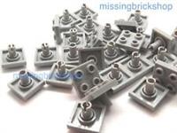 LEGO 2476 Plate, Modified 2 x 2 with Pin Light Bluish Grey -PACK OF 20 NEW