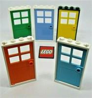 LEGO DOORS in FRAMES 1x4x6 with 4 Panes and Stud Handle - Choose Colours 60623