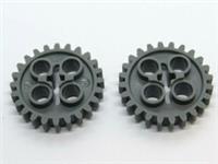 LEGO x2 Technic Gear 24 Tooth, 2nd Version, 1 Axle Hole 3648 Dark Blu Grey *NEW*