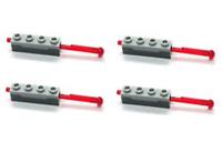 LEGO 4x Projectile Launcher 1x4 Spring Shooter, Gry Top & red missile