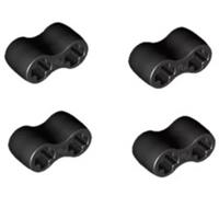 LEGO x4 Technic Axle Connector Double Flexible Rubber Black 45590 NEW