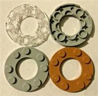 LEGO Round PLATES 4x4 with Cutout (Pack of 4) - Design ID 11833 / 28620