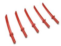 LEGO x5 Red Minifigure Weapon Sword, Shamshir/Katana Ninja 21459 NEW