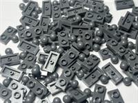 LEGO 10x Plate Modified 1 x 2 Tow Ball on Side 14417 Dark Bluish Grey