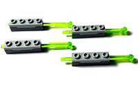 LEGO 4x Projectile Launcher 1x4 Spring Shooter Light Blu Gry Top & green missile