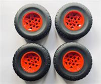 LEGO 4x 43.2mm D. x 26mm Technic Red Racing Wheels and Tyres 81.5 x 29 2491 NEW