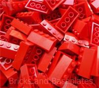 LEGO 100 x RED Roof Tiles 2 x 4 Pin Slope 45 Item Number 3037# Brand New