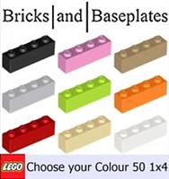 LEGO Bricks 1x4 - Part No. 3010 - Choose Colour - BRAND NEW - 50 Pieces