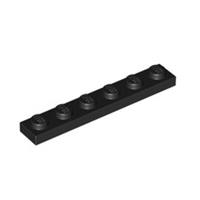 Lego Brick Part 10x Black 1x6 Studded Plate Thin Tile - 366626 3666 - NEW