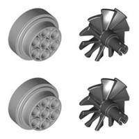Lego Bricks 4x Rotor Blades Housings Jet Fans (Makes 2x Turbine) 60208 18753 NEW