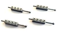 LEGO 4x Projectile Launcher 1x4 Spring Shooter Light Blu Gry Top & Silver Misile