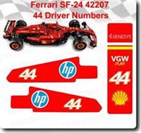 LEGO Ferrari SF-24 42207 Lewis Hamilton 44 Driver Number Alternative Sticker Set