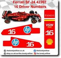 LEGO Ferrari SF-24 42207 Charles Leclerc 16 Driver Number Alternative Stickers