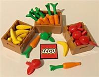 LEGO Minifigure Crate with 6 Fruit Items - Apple Carrot Banana Free Postage