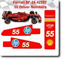 LEGO Ferrari SF-24 42207 Carlos Sainz 55 Driver Number Alternative Sticker Set