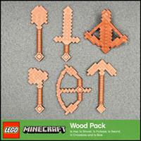 LEGO Minecraft Wood Weapon / Utensil Pack NEW Sword Pickaxe Axe Shovel Crossbow