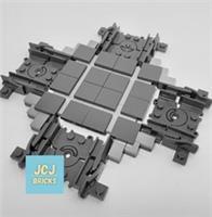 LEGO City Train Cross Track Crossover Section Custom Dark Stone Grey 60205 64022