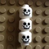 NEW Lego White Skeleton Head x 3 - Halloween - Minifigure Brand New
